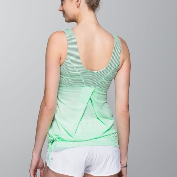 Tame Me Tank Teal Striped breathable workout - Picture 5 of 11